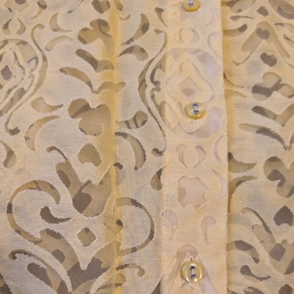 Allison Daley 2 Piece Set Yellow Button Up Lace Top and Matching Tank - Picture 6 of 13